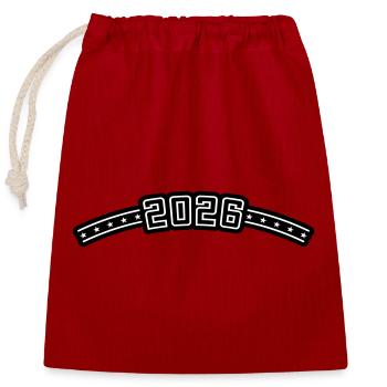 2026 Outline - Closable cotton gift bag (25x30cm) - red - Front