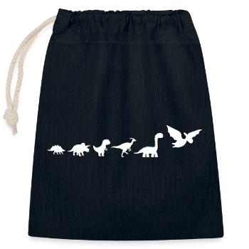 Évolution dinosaures - Sac cadeau en coton avec cordon (25 x 30 cm) - bleu marine - Devant