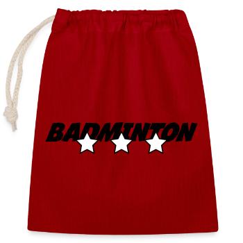 Badminton - Closable cotton gift bag (25x30cm) - red - Front
