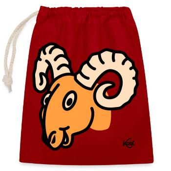 Aries large - Closable cotton gift bag (25x30cm) - red - Front