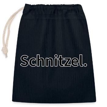 Schnitzel  - Verschließbarer Geschenkbeutel aus Baumwolle (25x30cm) - Navy - Vorne