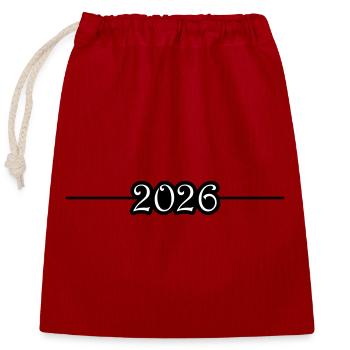 2026 Line - Closable cotton gift bag (25x30cm) - red - Front