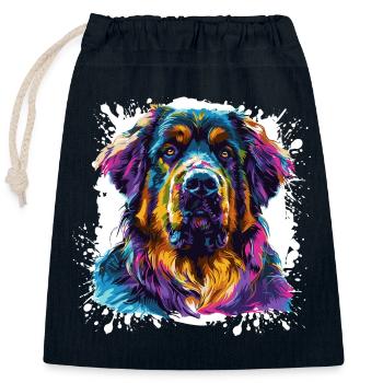 Animal d’art canin - Sac cadeau en coton avec cordon (25 x 30 cm) - bleu marine - Devant
