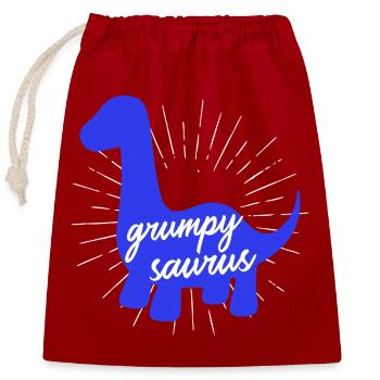 Grumpysaur : design drôle de dinosaure Brachiosaurus - Sac cadeau en coton avec cordon (25 x 30 cm) - rouge - Devant
