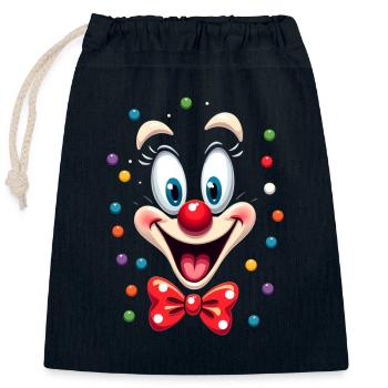 Karneval Clown Kostüm Fasching Fastnacht - Verschließbarer Geschenkbeutel aus Baumwolle (25x30cm) - Navy - Vorne
