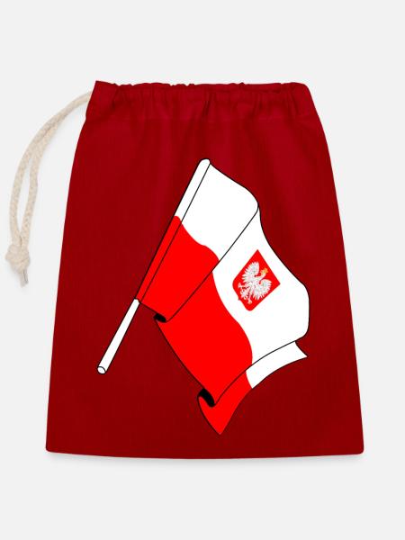 Flagge: Polen - Verschließbarer Geschenkbeutel aus Baumwolle (25x30cm) - Rot