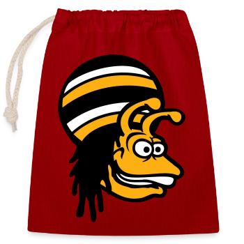 snail reggae music rasta hair hat Jamaica - Closable cotton gift bag (25x30cm) - red - Front