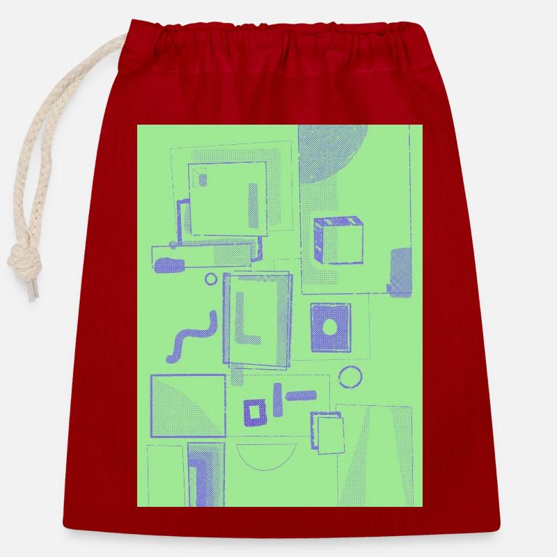 Speech Bubbles - Closable cotton gift bag (25x30cm) - red