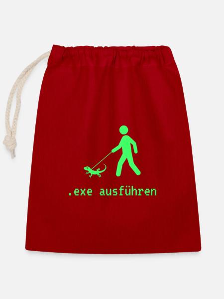exe ausführen GRÜN - Verschließbarer Geschenkbeutel aus Baumwolle (25x30cm) - Rot