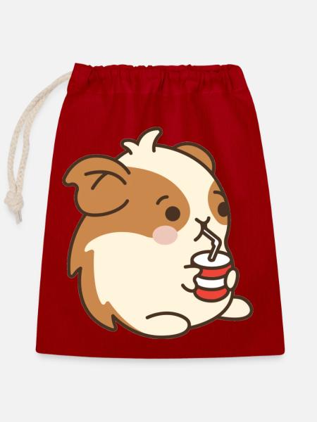 Hamster - Verschließbarer Geschenkbeutel aus Baumwolle (25x30cm) - Rot