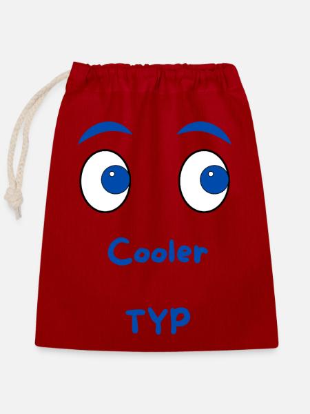 Cooler Typ - Verschließbarer Geschenkbeutel aus Baumwolle (25x30cm) - Rot