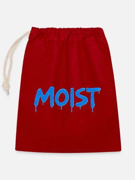 Moist Graffiti Blau Tropfen - Verschließbarer Geschenkbeutel aus Baumwolle (25x30cm) - Rot