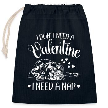 Bordeauxdogge Valentinstag Hunde Hund Wilsigns - Verschließbarer Geschenkbeutel aus Baumwolle (25x30cm) - Navy - Vorne