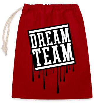 Dream Team - Closable cotton gift bag (25x30cm) - red - Front