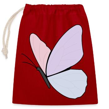 Pastellfarben Schmetterling Design - Verschließbarer Geschenkbeutel aus Baumwolle (25x30cm) - Rot - Vorne