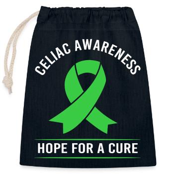 Gluten Free Celiac Disease - Closable cotton gift bag (25x30cm) - navy - Front
