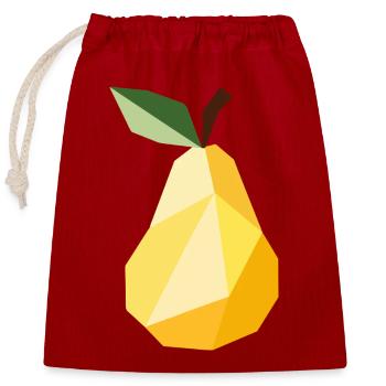 Poire géométrique – motif fruitier moderne - Sac cadeau en coton avec cordon (25 x 30 cm) - rouge - Devant