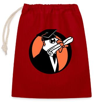 Deaf School Graduation College Certificate Certificate Certificate - Closable cotton gift bag (25x30cm) - red - Front
