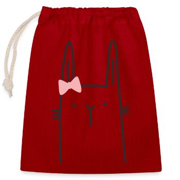 Bunny Girl Easter Bunny - Closable cotton gift bag (25x30cm) - red - Front