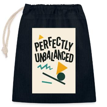 perfekt unausgeglichen - Verschließbarer Geschenkbeutel aus Baumwolle (25x30cm) - Navy - Vorne