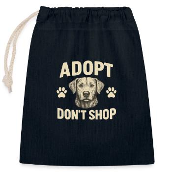 Hund Adoption Motiv Design - Verschließbarer Geschenkbeutel aus Baumwolle (25x30cm) - Navy - Vorne