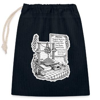 Spaghetti-3D-Drucker - Verschließbarer Geschenkbeutel aus Baumwolle (25x30cm) - Navy - Vorne