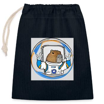 Casquettes astro - Sac cadeau en coton avec cordon (25 x 30 cm) - bleu marine - Devant