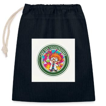 Labo Catastrophes Coloré Scientifique - Sac cadeau en coton avec cordon (25 x 30 cm) - bleu marine - Devant