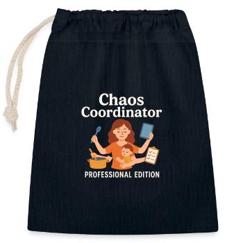 Chaos Coordinator – Professional Edition mama - Verschließbarer Geschenkbeutel aus Baumwolle (25x30cm) - Navy - Vorne