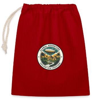 Aventures Mondiales : Nouvelles Frontières - Sac cadeau en coton avec cordon (25 x 30 cm) - rouge - Devant