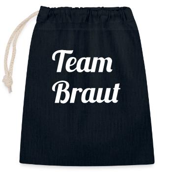 Team Braut - Verschließbarer Geschenkbeutel aus Baumwolle (25x30cm) - Navy - Vorne