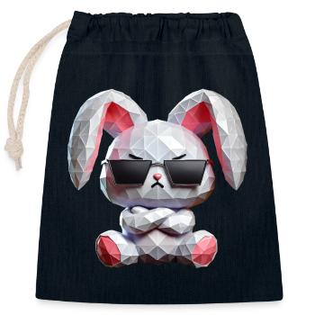 Rabbit Sunglasses - Closable cotton gift bag (25x30cm) - navy - Front