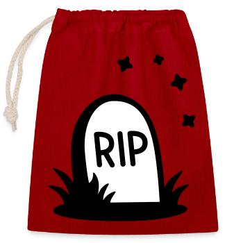 RIP Halloween Tombstone Silhouette - Closable cotton gift bag (25x30cm) - red - Front
