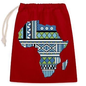Carte de l’Afrique Tribale - Sac cadeau en coton avec cordon (25 x 30 cm) - rouge - Devant
