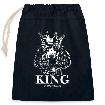 Zwergpudel King of everything Spruch Hunde Hund - Verschließbarer Geschenkbeutel aus Baumwolle (25x30cm) - Navy - Vorne