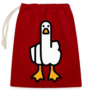 Oie de déclaration - Sac cadeau en coton avec cordon (25 x 30 cm) - rouge - Devant