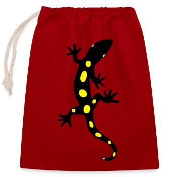 Lizard Salamander Gecko Fire Salamander - Closable cotton gift bag (25x30cm) - red - Front