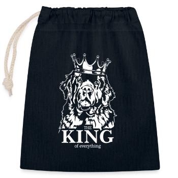 Terre-Neuve Roi de tout ce qui dit Chiens - Sac cadeau en coton avec cordon (25 x 30 cm) - bleu marine - Devant