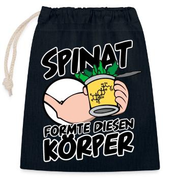 Spinat Body-Building Ecdysteron Körper Fitness - Verschließbarer Geschenkbeutel aus Baumwolle (25x30cm) - Navy - Vorne