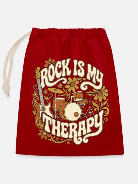 Rock Music Therapy - Verschließbarer Geschenkbeutel aus Baumwolle (25x30cm) - Rot