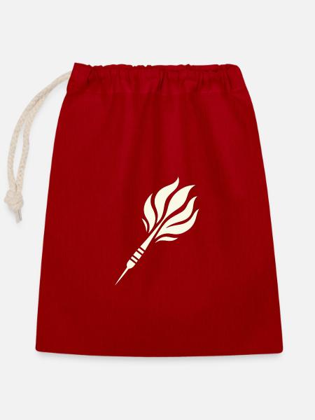Dartpfeil Flammen-Design - Verschließbarer Geschenkbeutel aus Baumwolle (25x30cm) - Rot