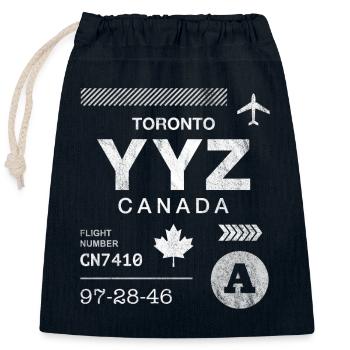 Etikett des Flughafens Toronto - Verschließbarer Geschenkbeutel aus Baumwolle (25x30cm) - Navy - Vorne