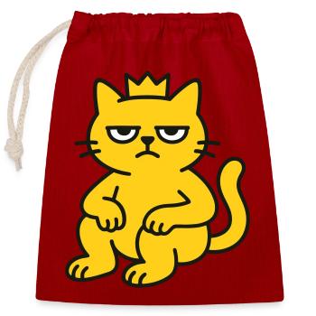Roi des chats - Sac cadeau en coton avec cordon (25 x 30 cm) - rouge - Devant