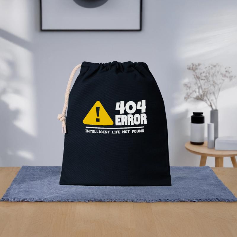 Computer and programmer geek. 404 Errors Closable cotton gift bag (25x30cm)