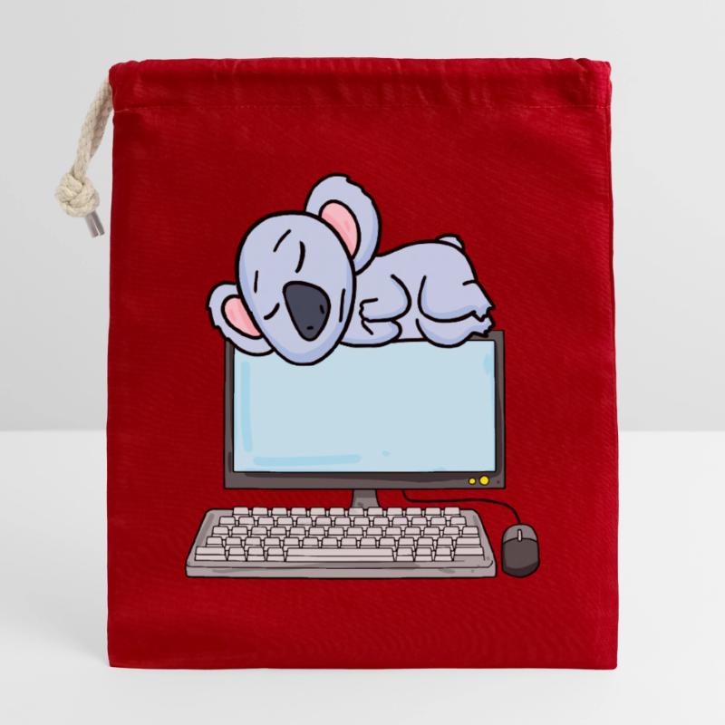 Koala Computer Nerd Programmer Gift Closable cotton gift bag (25x30cm)