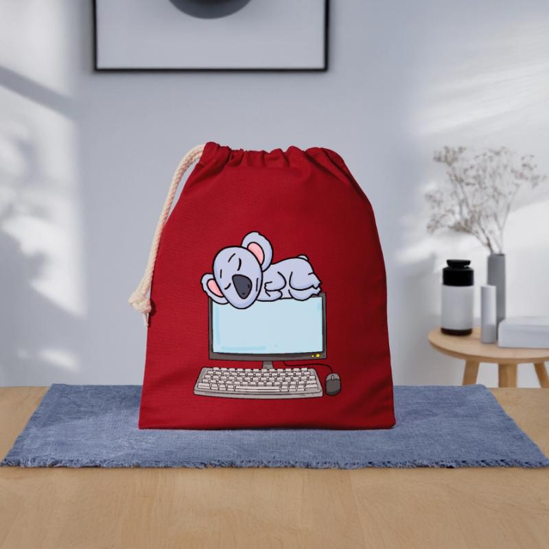 Koala Computer Nerd Programmer Gift Closable cotton gift bag (25x30cm)