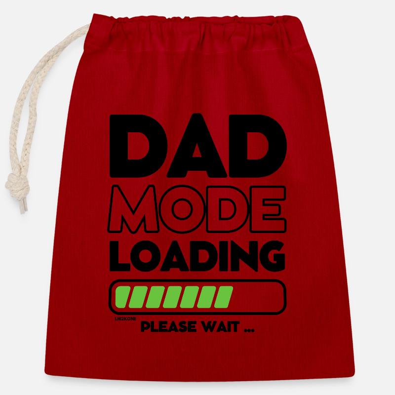 Vatertag - Loading Soon Dad - Verschließbarer Geschenkbeutel aus Baumwolle (25x30cm) - Rot