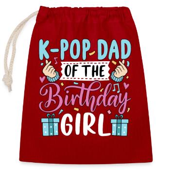K-Pop Papa de la Fille d’Anniversaire - Sac cadeau en coton avec cordon (25 x 30 cm) - rouge - Devant