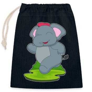 Elephant Jogger Jogging Sport - Sac cadeau en coton avec cordon (25 x 30 cm) - bleu marine - Devant