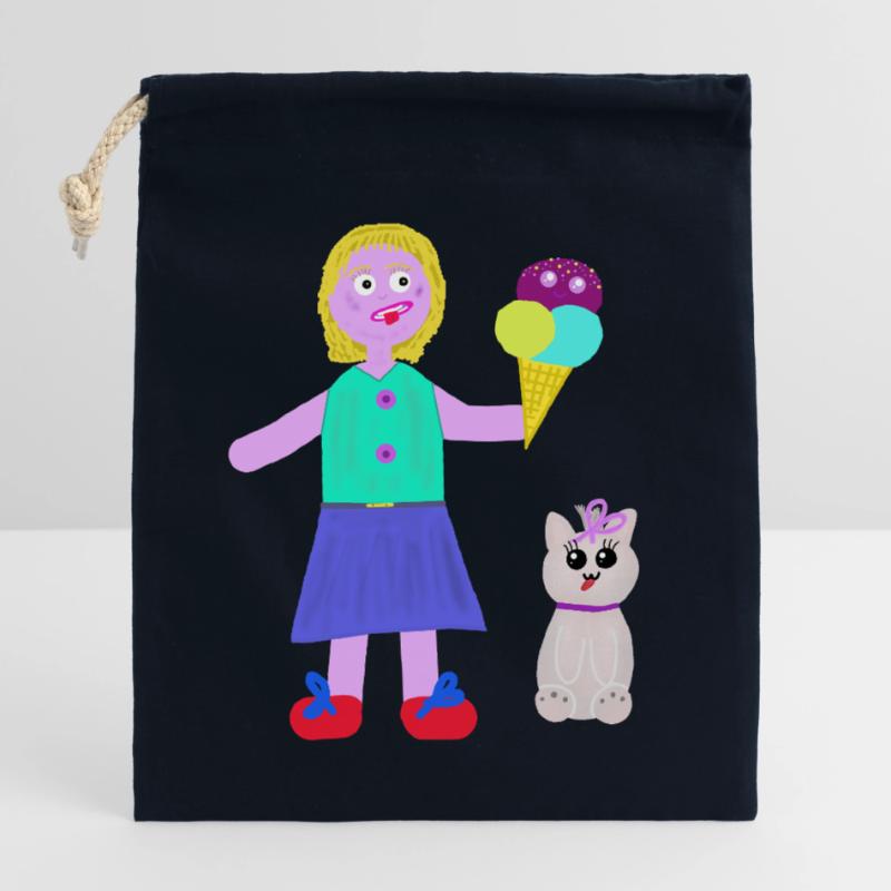 Eiscreme-Mädchen Eiscreme Eiswaffel Eis Closable cotton gift bag (25x30cm)